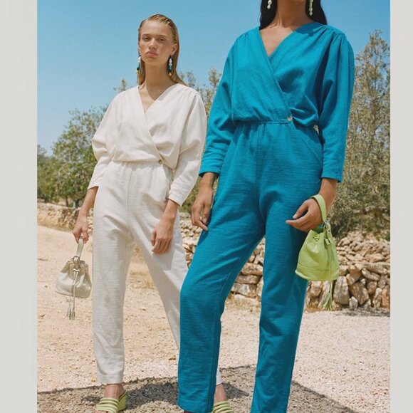 Paloma Wool Alexandria Jumpsuit S Wrap White - Picture 10 of 15